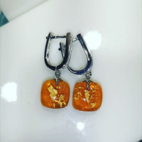 Boucles d'oreilles miel